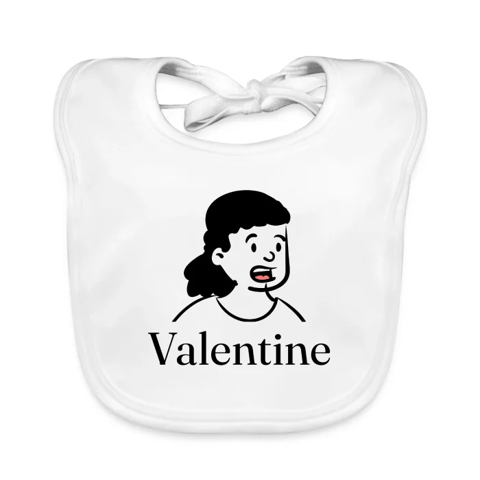 Bavoir bébé personnalisé au prénom Valentine