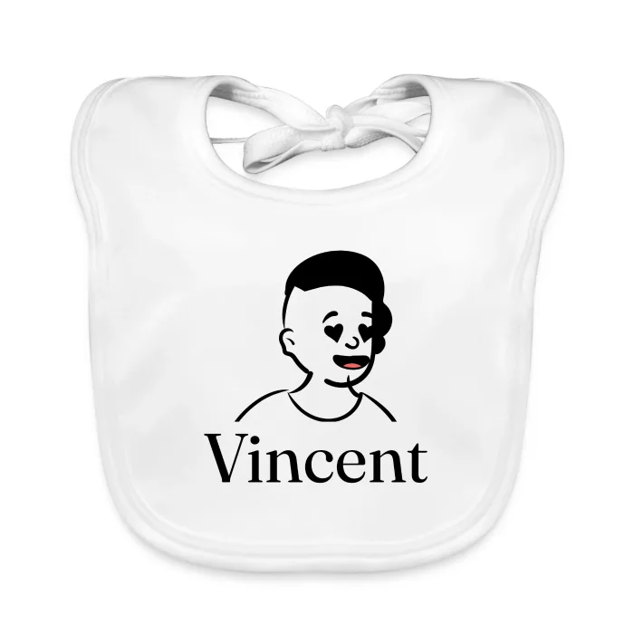 Bavoir bébé personnalisé au prénom Vincent