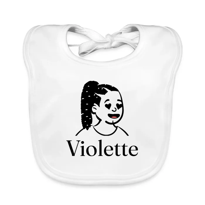 Bavoir bébé personnalisé au prénom Violette