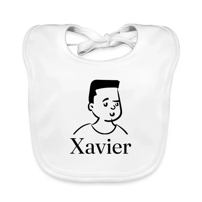 Bavoir bébé personnalisé au prénom Xavier