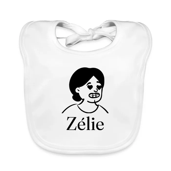 Bavoir bébé personnalisé au prénom Zélie