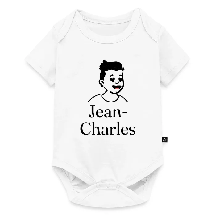 Body bébé personnalisé au prénom Jean-Charles