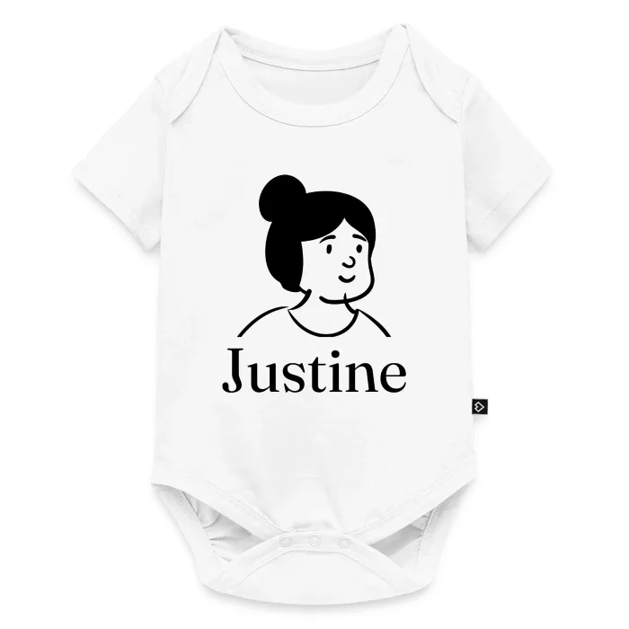 Body bébé personnalisé au prénom Justine
