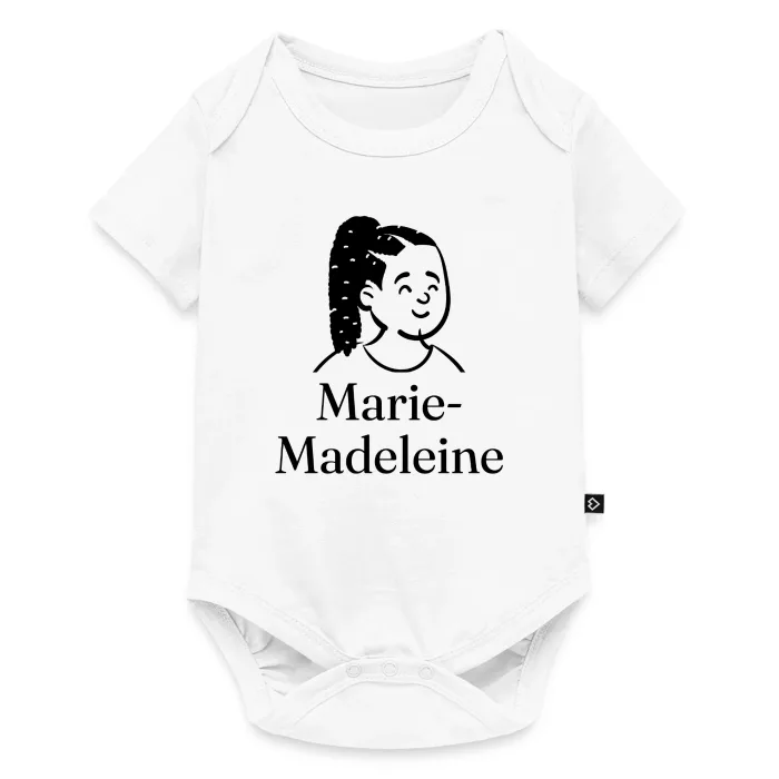 Body bébé personnalisé au prénom Marie-Madeleine