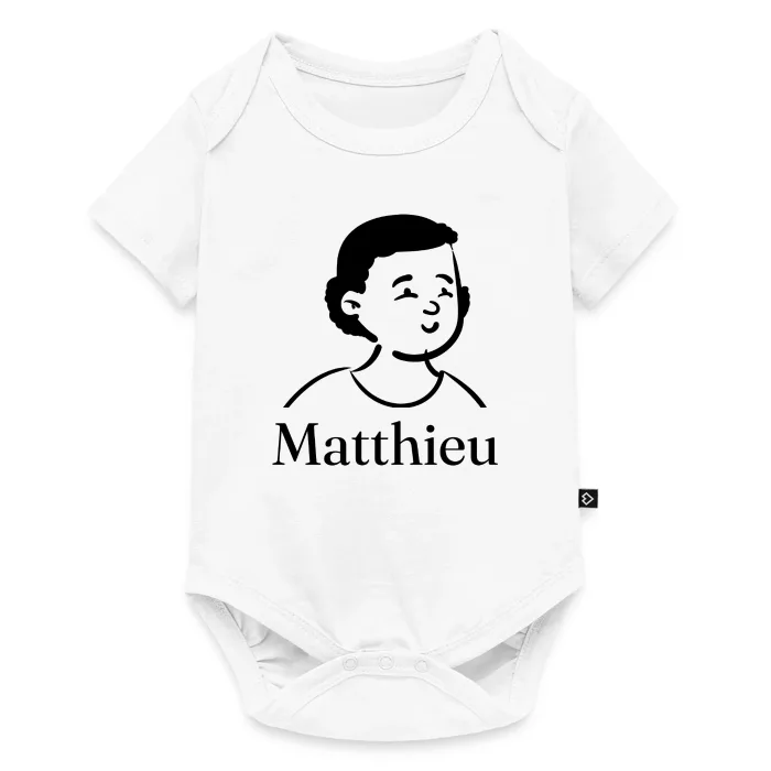 Body bébé personnalisé au prénom Matthieu