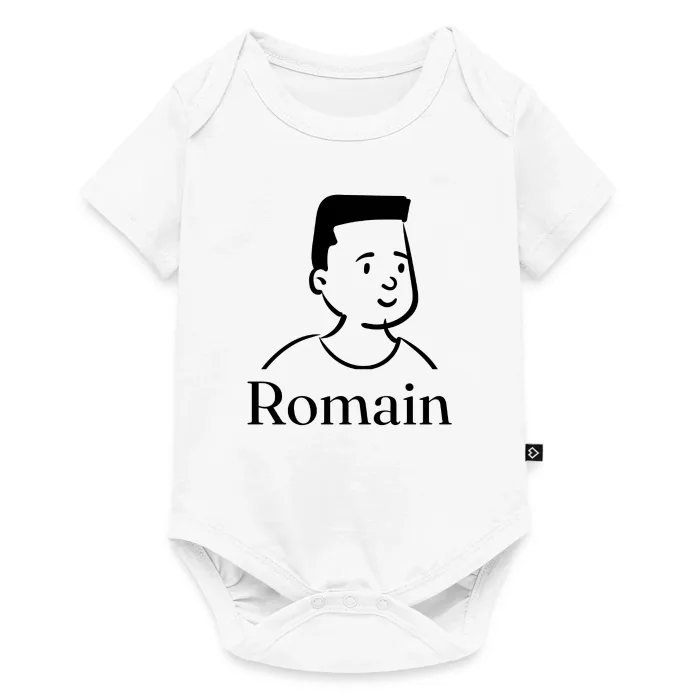 Body bébé personnalisé au prénom Romain