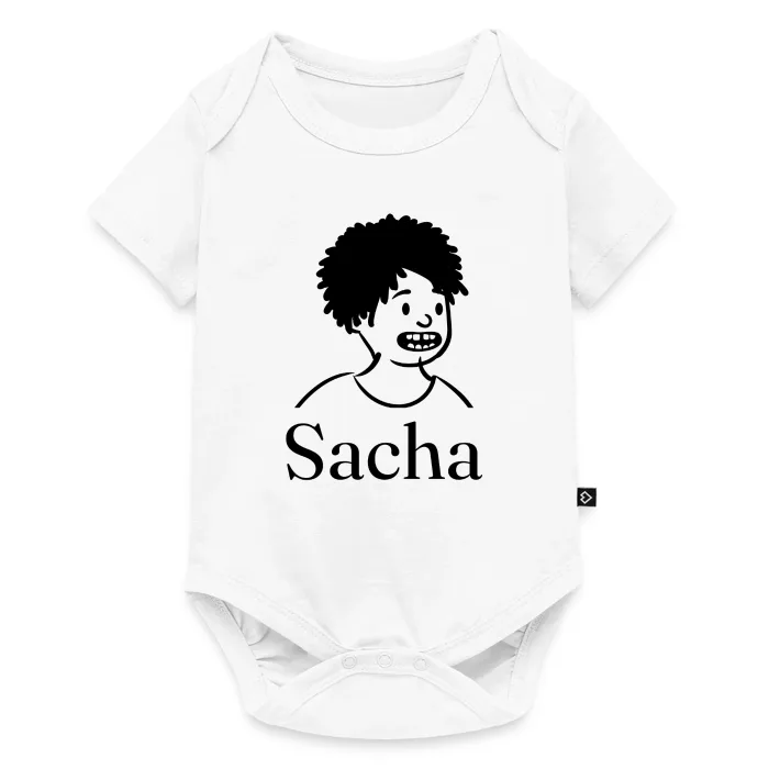 Body bébé personnalisé au prénom Sacha