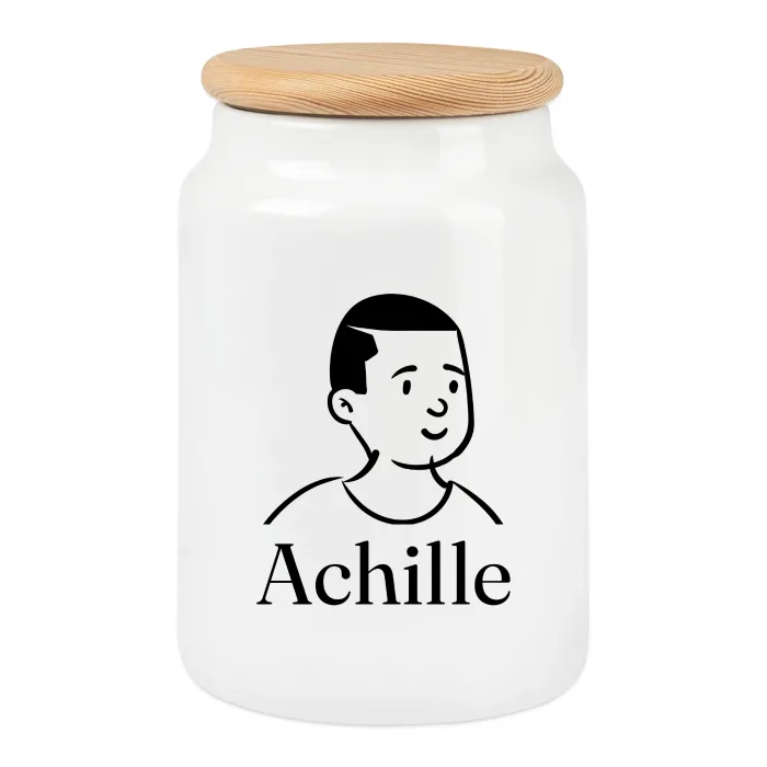 Boîte à biscuits personnalisée au prénom Achille