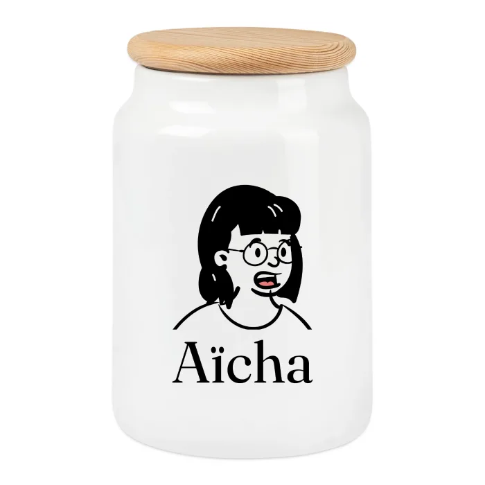 Boîte à biscuits personnalisée au prénom Aïcha