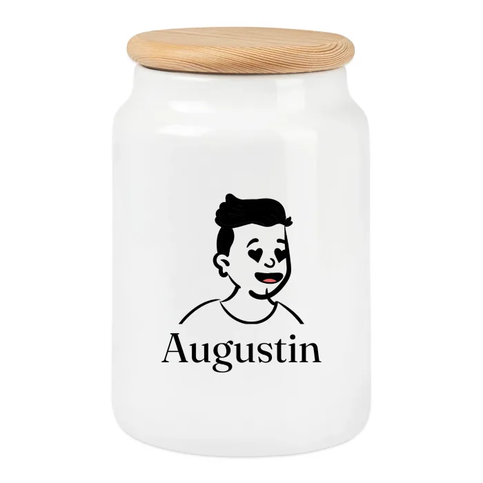 Boîte à biscuits personnalisée au prénom Augustin
