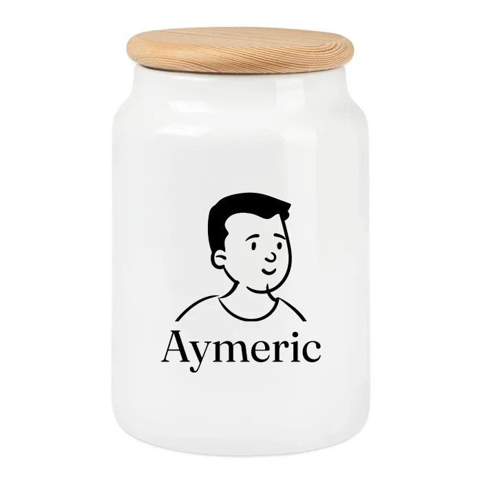 Boîte à biscuits personnalisée au prénom Aymeric