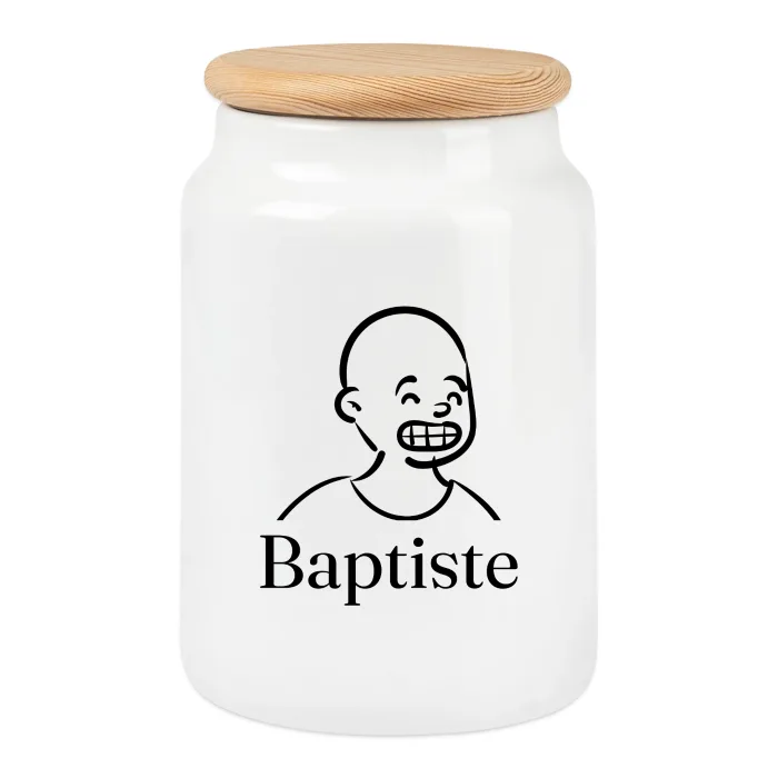 Boîte à biscuits personnalisée au prénom Baptiste