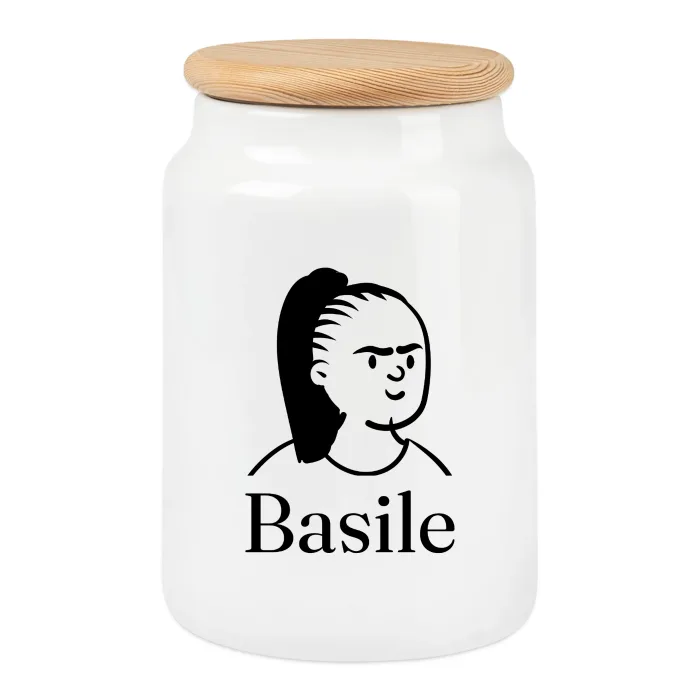 Boîte à biscuits personnalisée au prénom Basile
