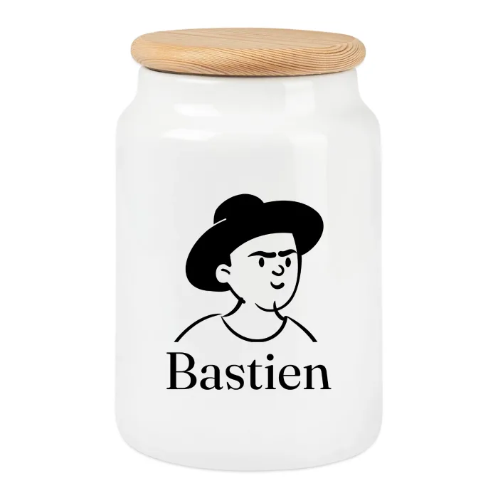 Boîte à biscuits personnalisée au prénom Bastien