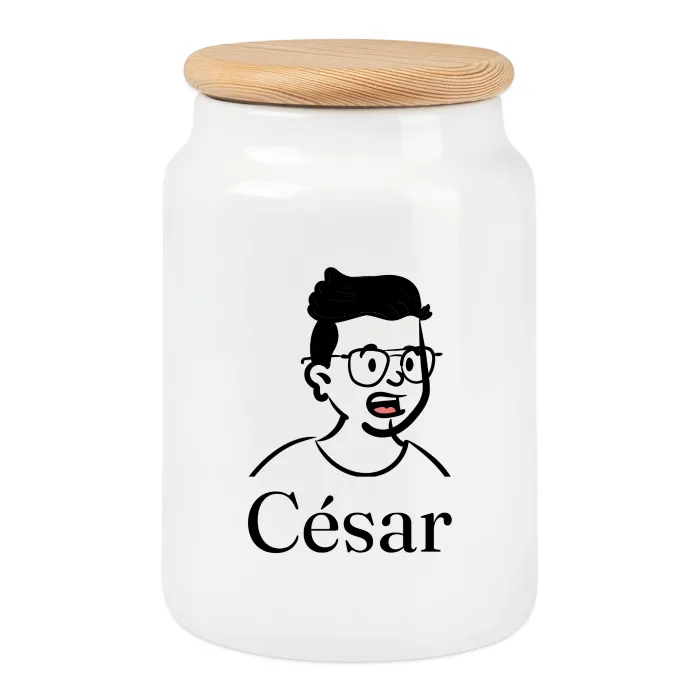 Boîte à biscuits personnalisée au prénom César