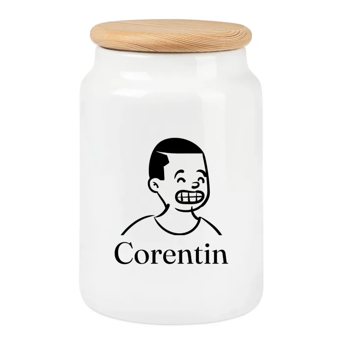 Boîte à biscuits personnalisée au prénom Corentin