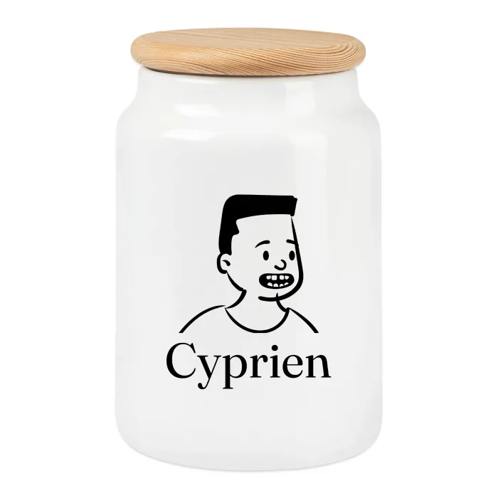 Boîte à biscuits personnalisée au prénom Cyprien