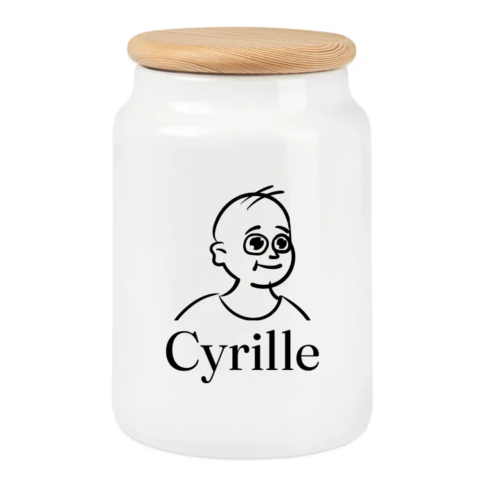 Boîte à biscuits personnalisée au prénom Cyrille