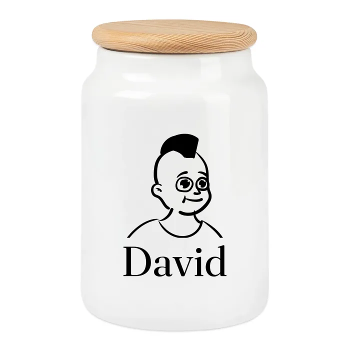 Boîte à biscuits personnalisée au prénom David