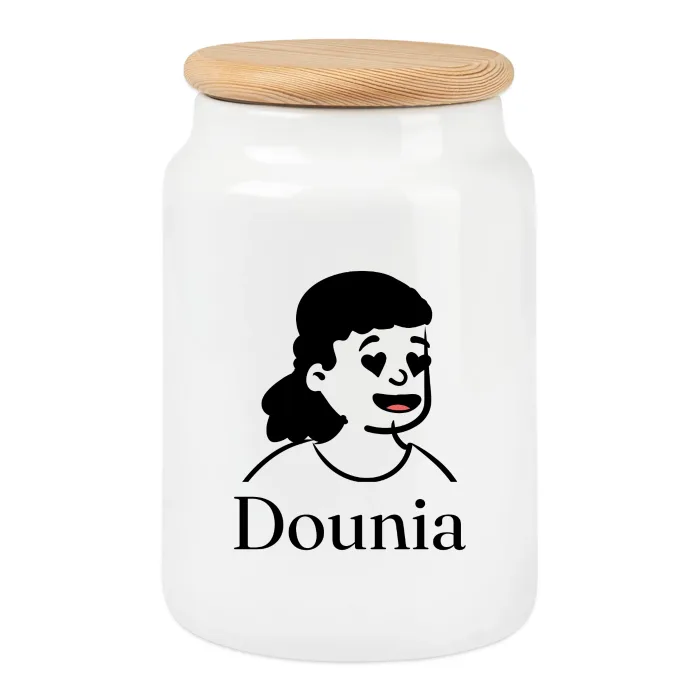 Boîte à biscuits personnalisée au prénom Dounia