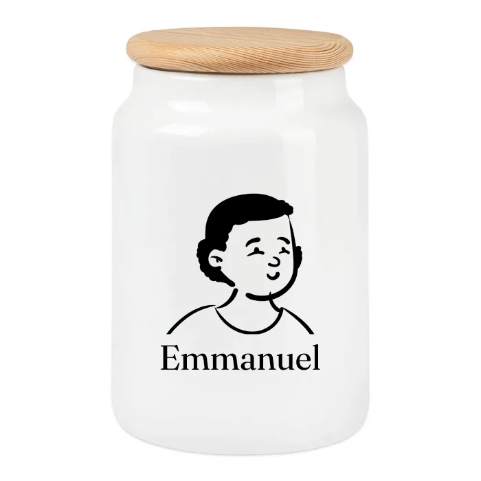 Boîte à biscuits personnalisée au prénom Emmanuel