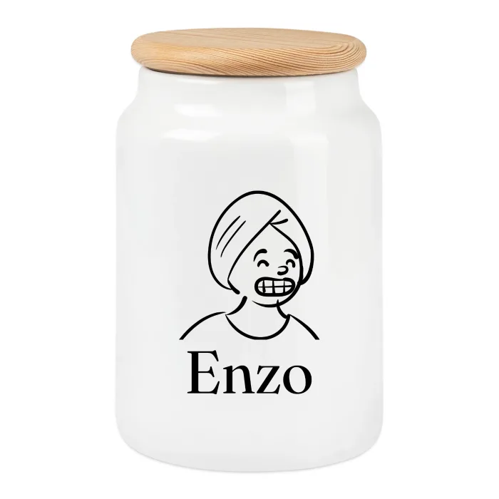 Boîte à biscuits personnalisée au prénom Enzo