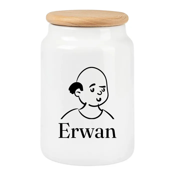 Boîte à biscuits personnalisée au prénom Erwan