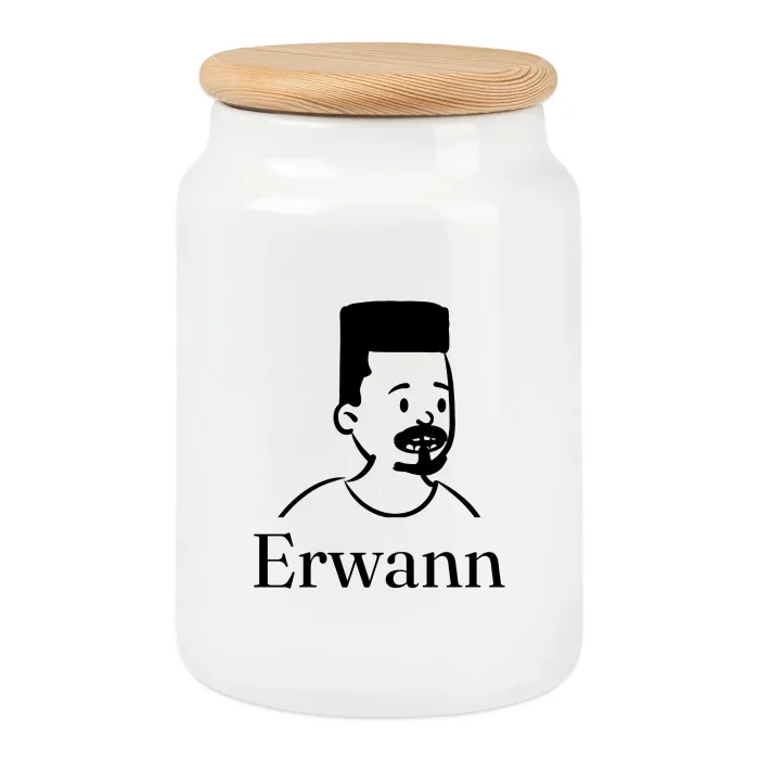 Boîte à biscuits personnalisée au prénom Erwann