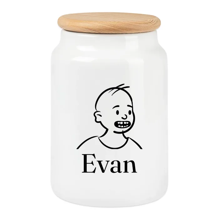 Boîte à biscuits personnalisée au prénom Evan