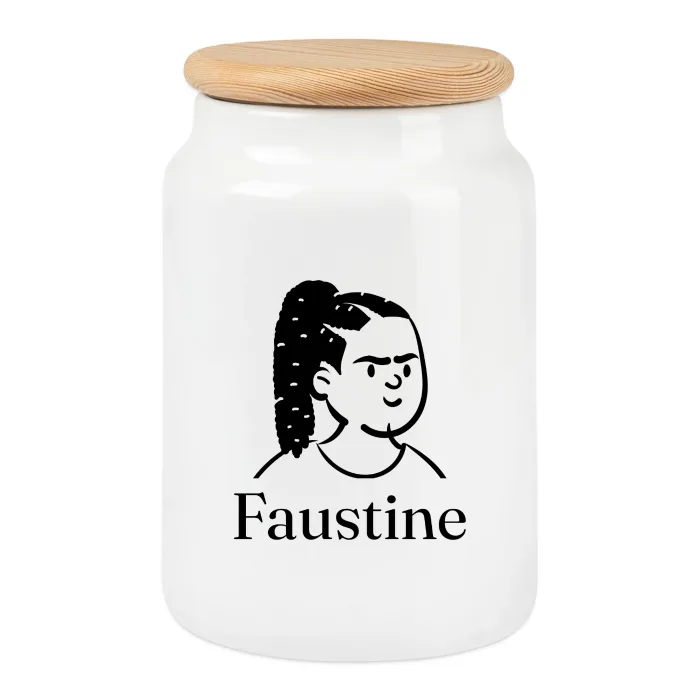 Boîte à biscuits personnalisée au prénom Faustine