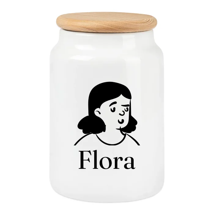 Boîte à biscuits personnalisée au prénom Flora
