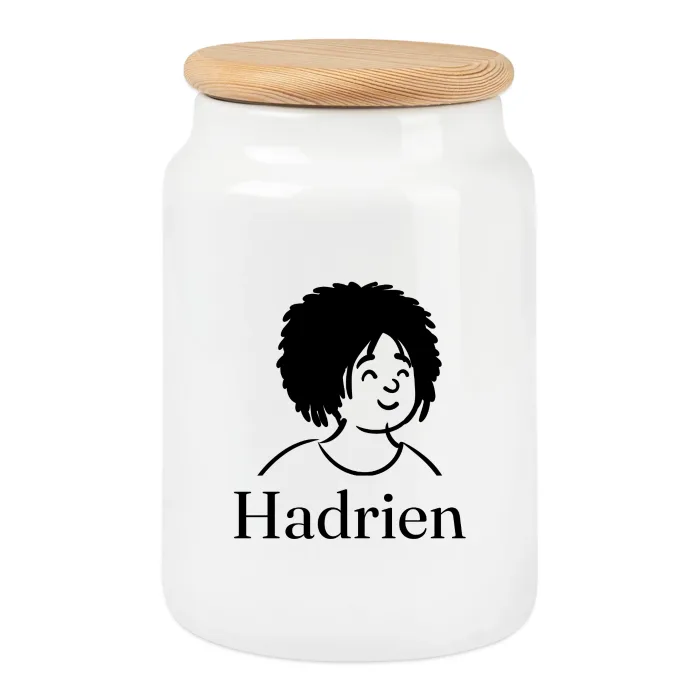 Boîte à biscuits personnalisée au prénom Hadrien