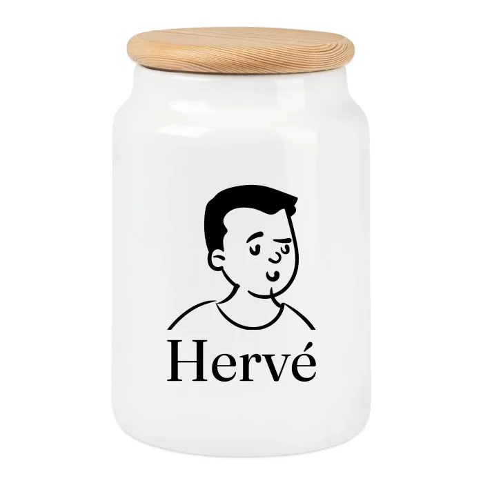 Boîte à biscuits personnalisée au prénom Hervé