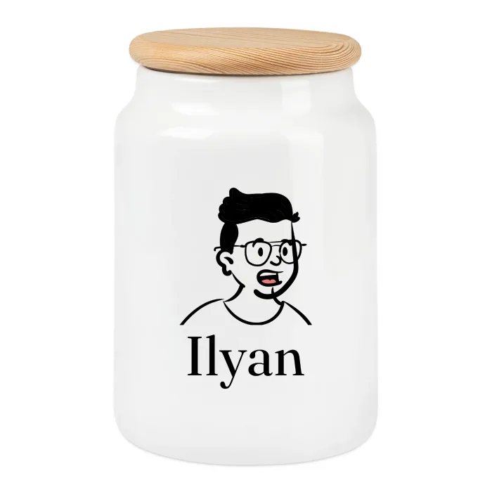 Boîte à biscuits personnalisée au prénom Ilyan