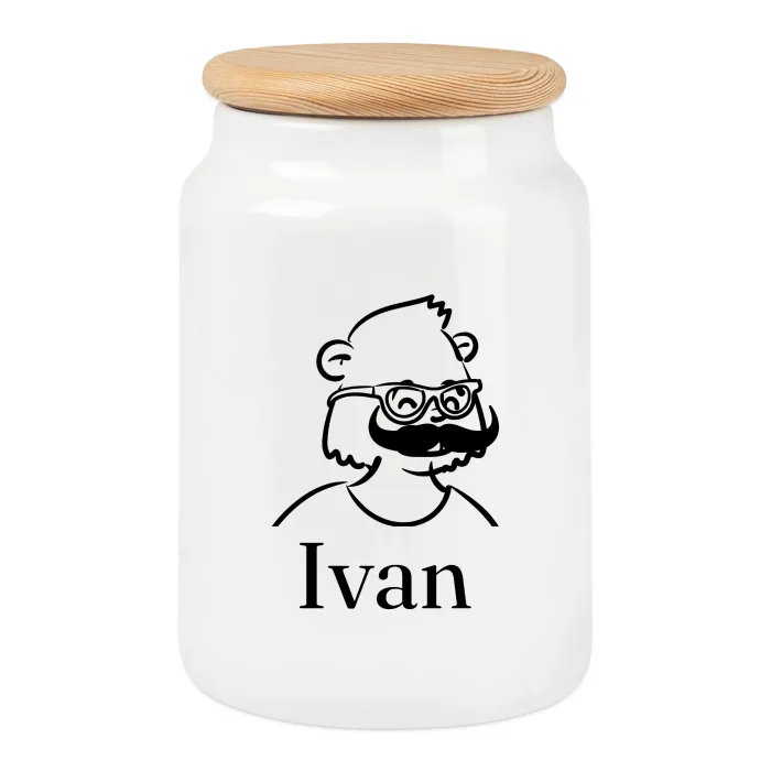 Boîte à biscuits personnalisée au prénom Ivan