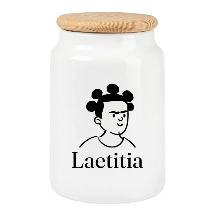 Boîte à biscuits personnalisée au prénom Laetitia