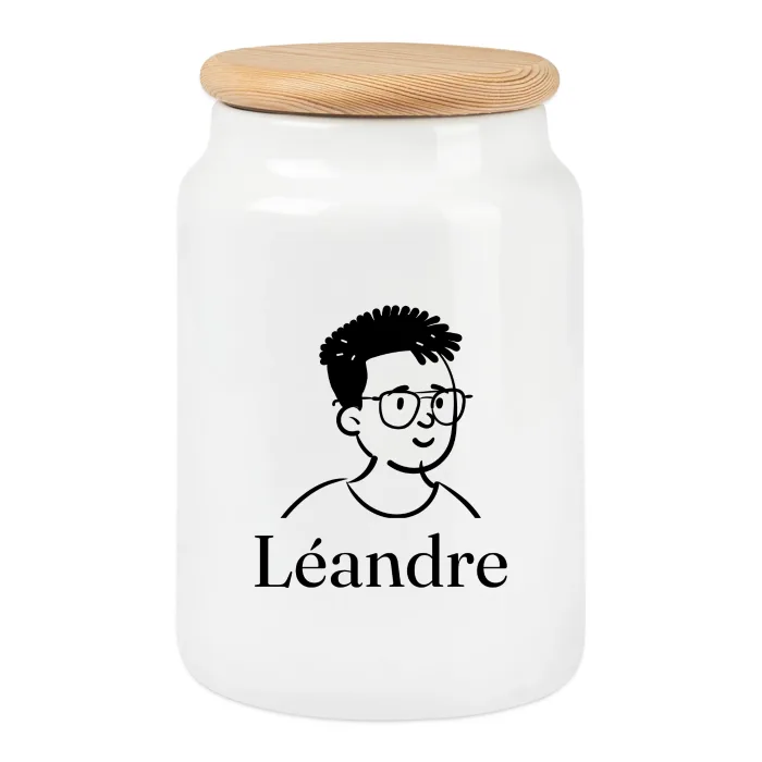 Boîte à biscuits personnalisée au prénom Léandre