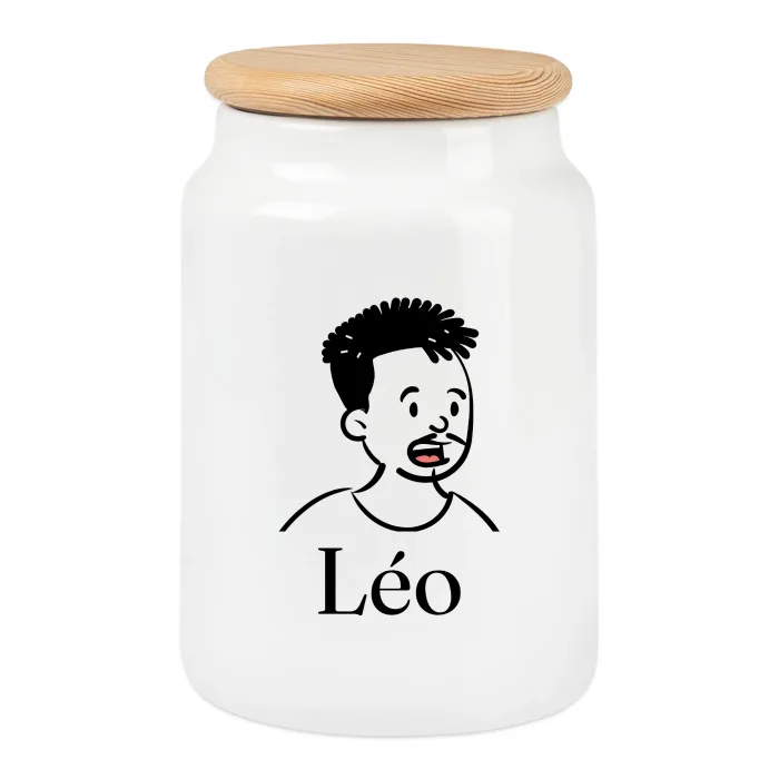 Boîte à biscuits personnalisée au prénom Léo