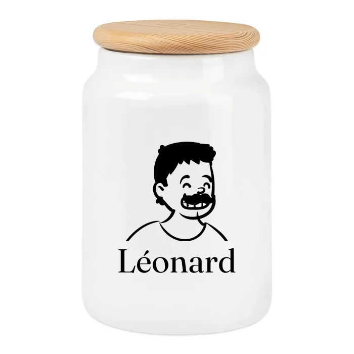 Boîte à biscuits personnalisée au prénom Léonard