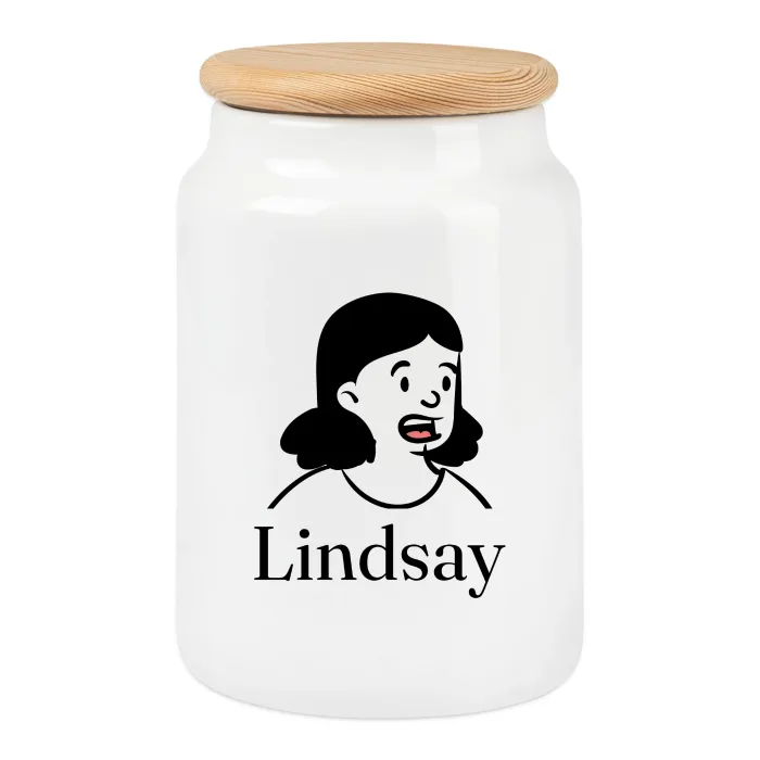 Boîte à biscuits personnalisée au prénom Lindsay