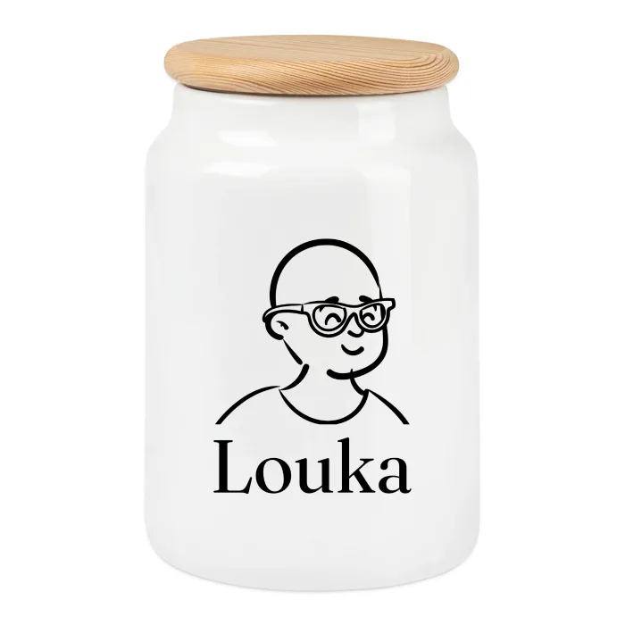 Boîte à biscuits personnalisée au prénom Louka