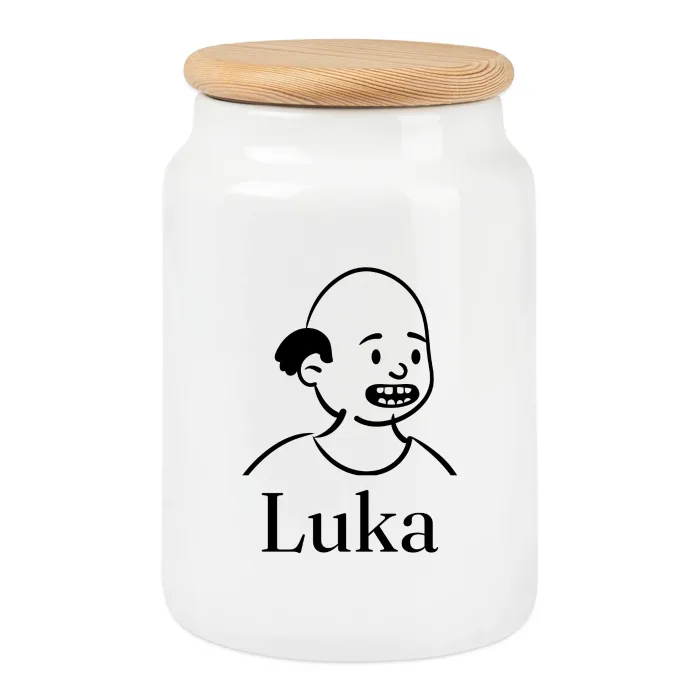 Boîte à biscuits personnalisée au prénom Luka