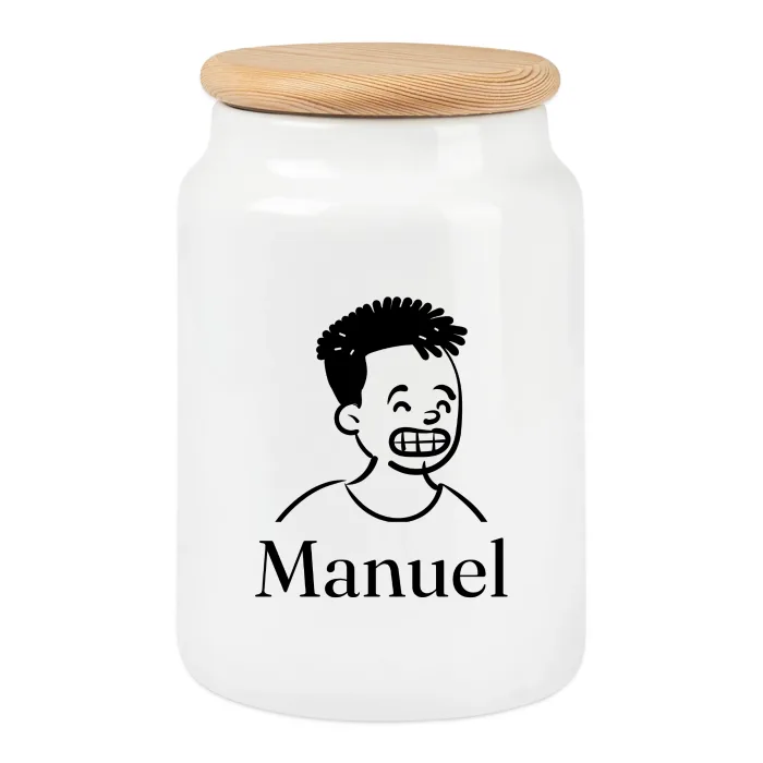 Boîte à biscuits personnalisée au prénom Manuel