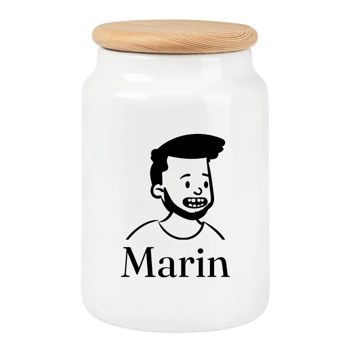 Boîte à biscuits personnalisée au prénom Marin