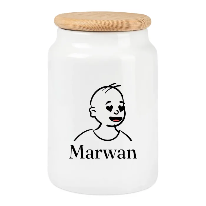 Boîte à biscuits personnalisée au prénom Marwan