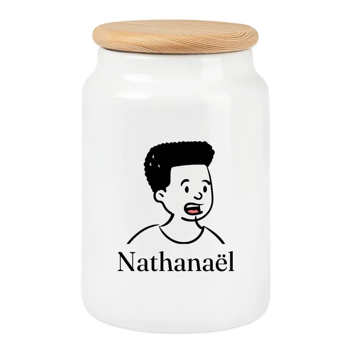 Boîte à biscuits personnalisée au prénom Nathanaël