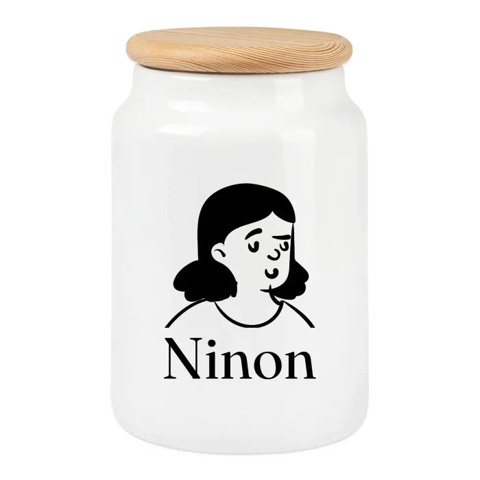 Boîte à biscuits personnalisée au prénom Ninon