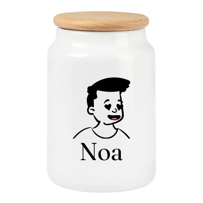 Boîte à biscuits personnalisée au prénom Noa