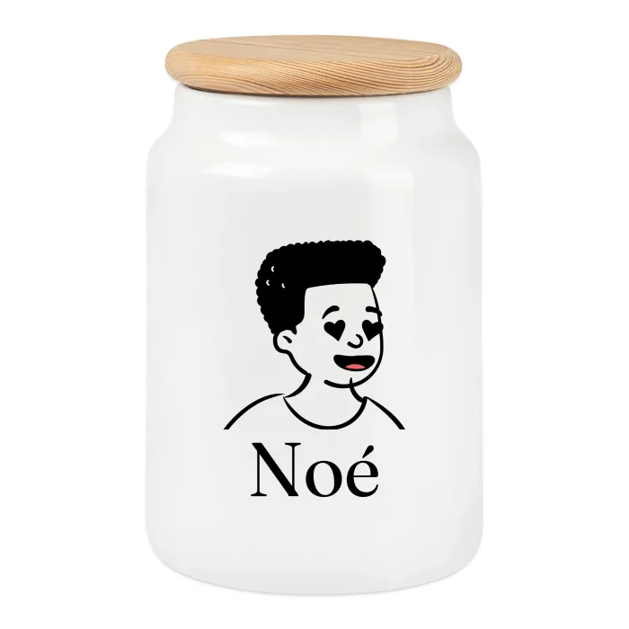 Boîte à biscuits personnalisée au prénom Noé