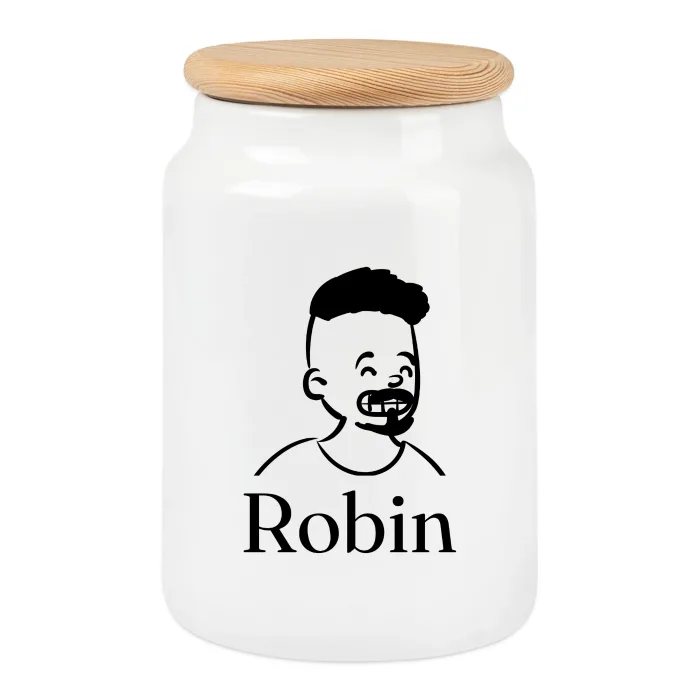 Boîte à biscuits personnalisée au prénom Robin